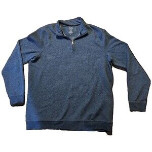 Croft & Barrow Men’s XL Tall Blue 1/4 Zip Pullover – Extra Soft Cotton Blend